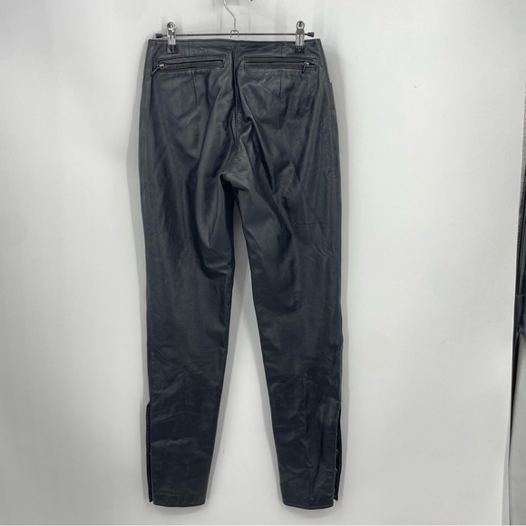 Harley Davidson Black Leather Pants Sz 2 Inseam 30.5” moto biker - Picture 11 of 11